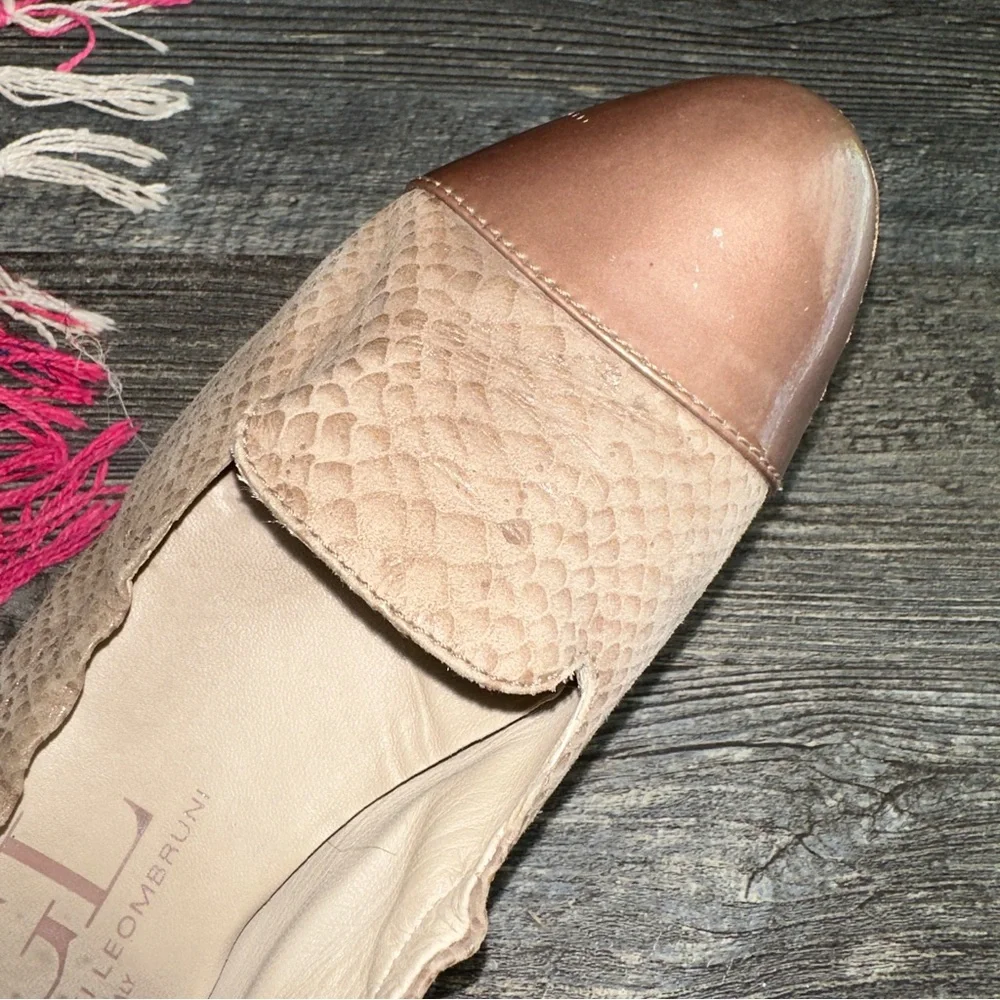 ATTILIO GIUSTI LEOMBRUNI AGL taupe snakeskin leather cap toe flats. 38.5 - Picture 10 of 11